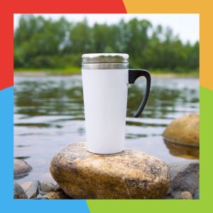 Custom, insulated coffee mugs is a great promotional product that someone could use daily.