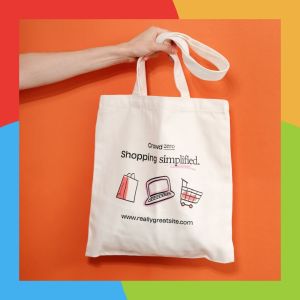 A custom tote bag is a great, functional promotional product someone will use over and over again.